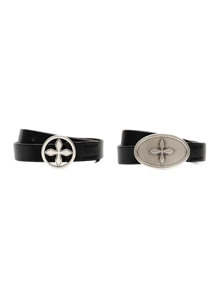 Black &amp; Silver Cross Belt