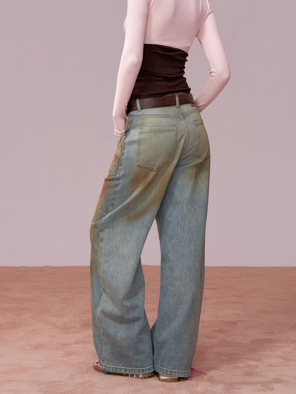 Vintage Wash Loose Denims Pants