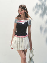 Off-shoulder Fake Three-piece Asymmetric Shoulder T - shirt - CHINASQUAD