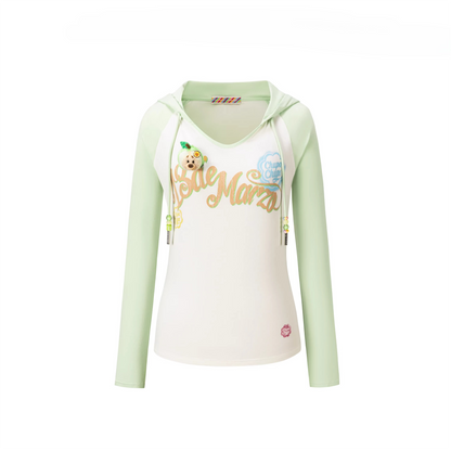 Raglan Sleeve Hooded Long Sleeve Tee