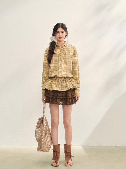 Multi-layer Ruffle Elastic Waist Tiered Skirt - CHINASQUAD