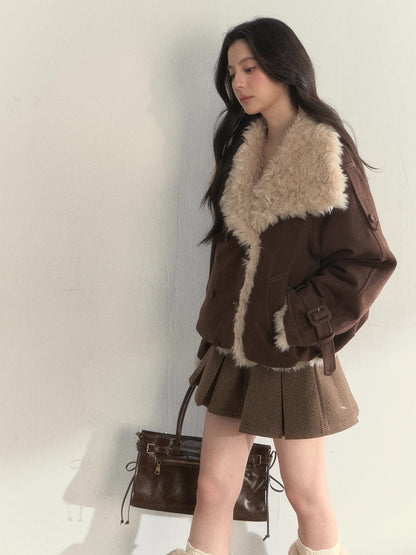 Reversible Fleece-Lined Cropped Jacket