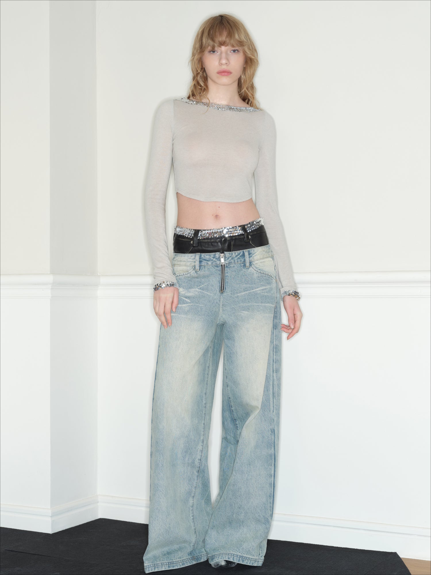 Vintage Dual Waistband Straight-Leg Jeans