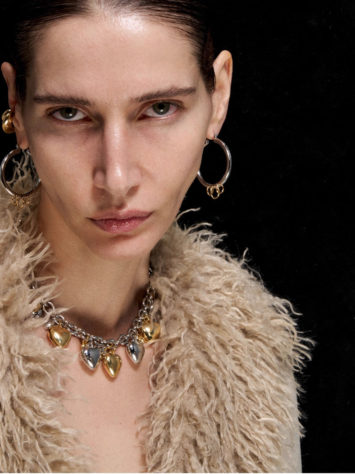 Two-Tone Triple Hoop Earrings