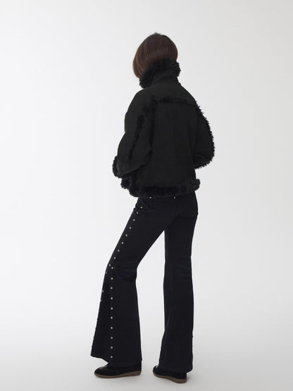 Shearling Reversible Suede Short Jacket