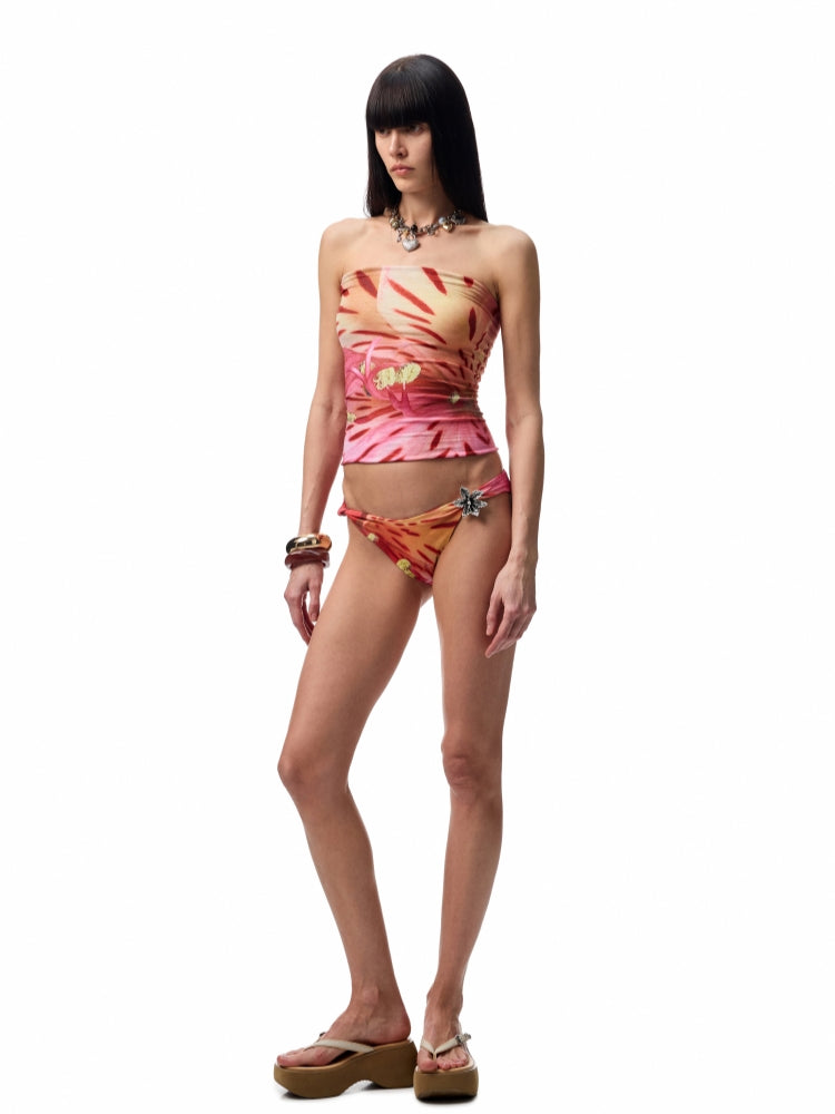 Floral Print Twist Knot Bikini