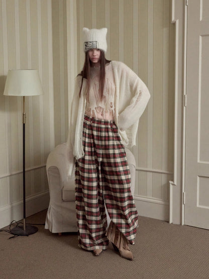 Mohair Star Cutout Slouchy Knit Cardigan