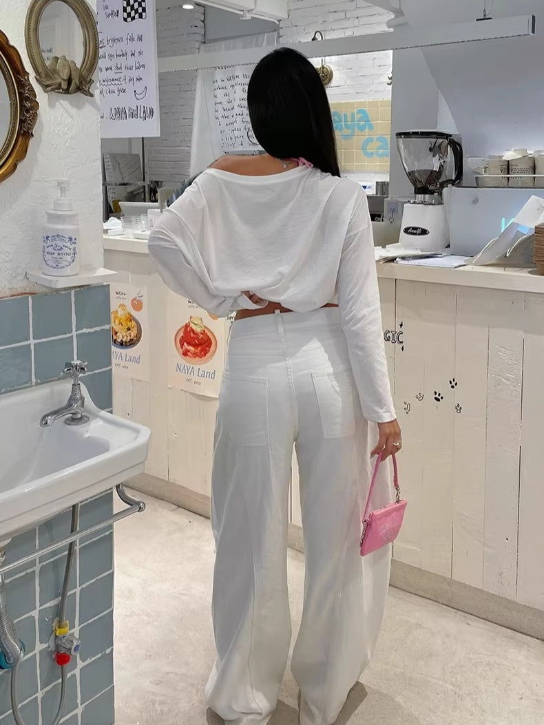 Washed Ripped Balloon-Fit Denim Jeans