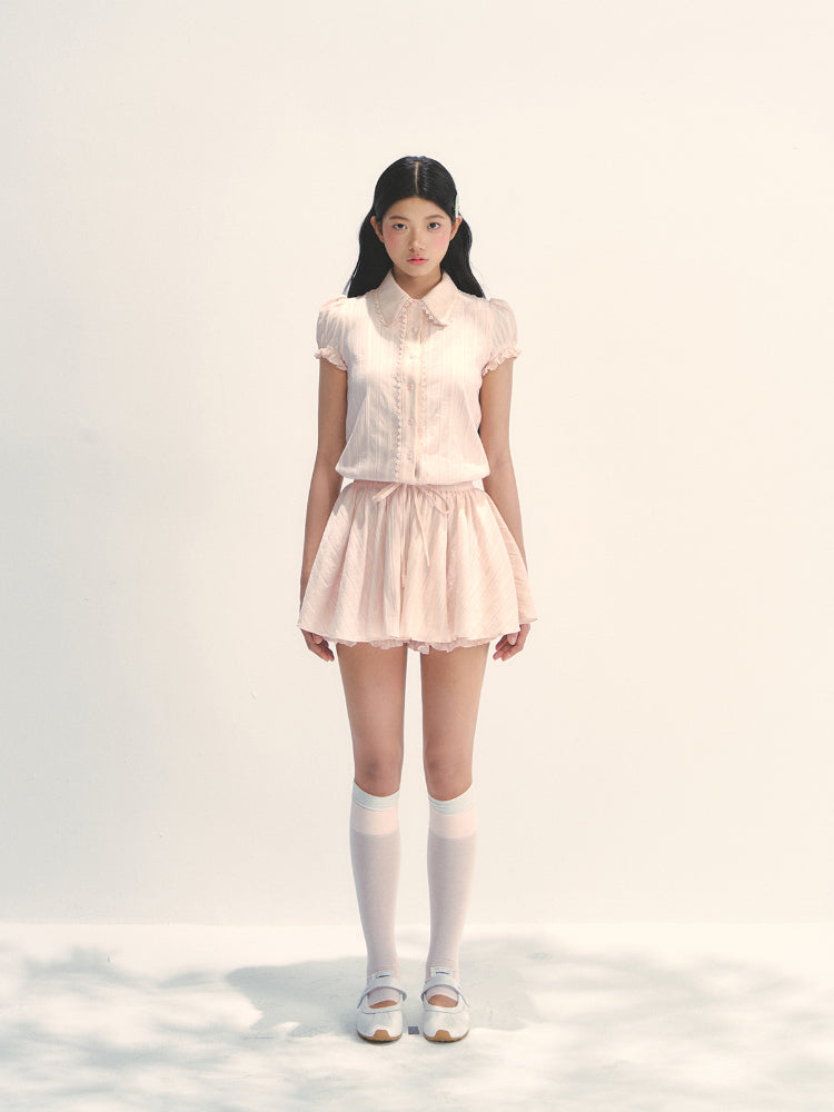 Pink Shirt-style Waist - cinched Dress - CHINASQUAD