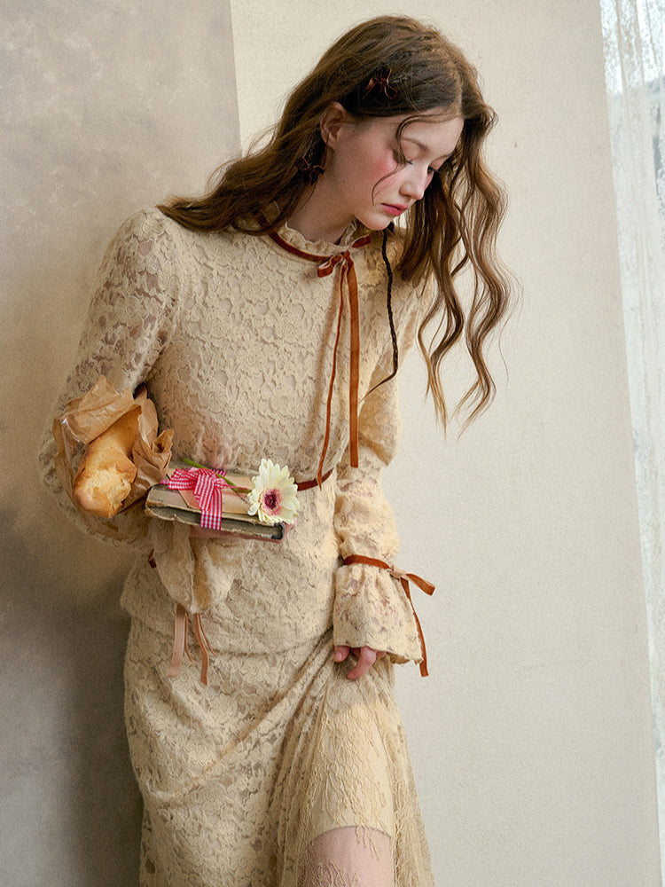 Group of Universe Brown Fuzzy Lace Shirt Dress CHINASQUAD Group of Universe Brown Fuzzy Lace Shirt Dress CHINASQUAD