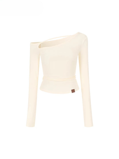 Asymmetric Shoulder Lyocell Blouse