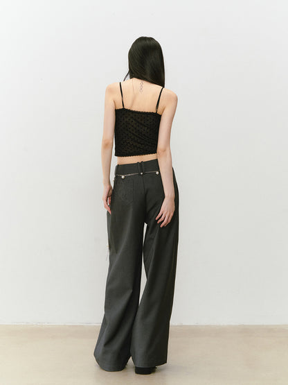 Waist-relaxed Wide-leg Suit Pants - CHINASQUAD