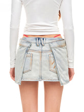 Washed Folded Low-waist Pencil Skirt - CHINASQUAD