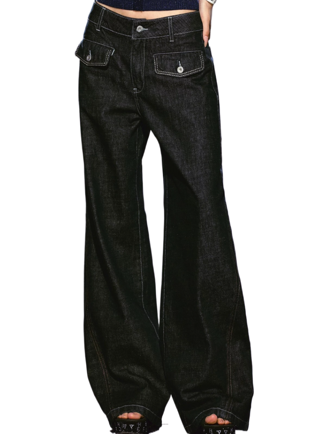 Classic Indigo High-Rise Wide-Leg Denim Trousers