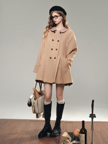 High-Wool Content Brown Coat