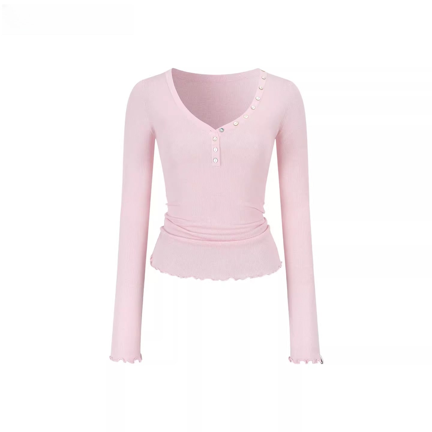 Waist-Cinched Slim-Fit Wool Knit T-Shirt