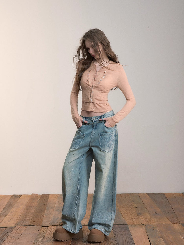 Fake Two-Piece Double-Layer Slim Knit Top