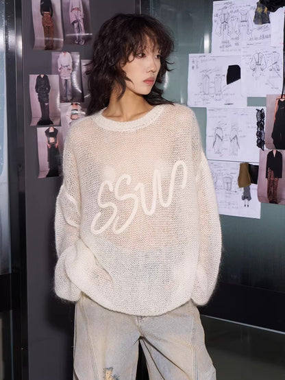 Mohair-Blend Oversized Knit Sweater