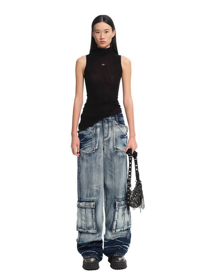 &quot;Feria Series&quot; Volcano Denim Loose Wide-leg Jeans - CHINASQUAD