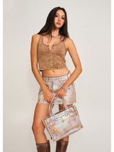 Compass Badge Patina Leather Flip Bag Medium Caramel Patina - CHINASQUAD