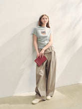 Elastic Pleated Crew Neck T-shirt - CHINASQUAD