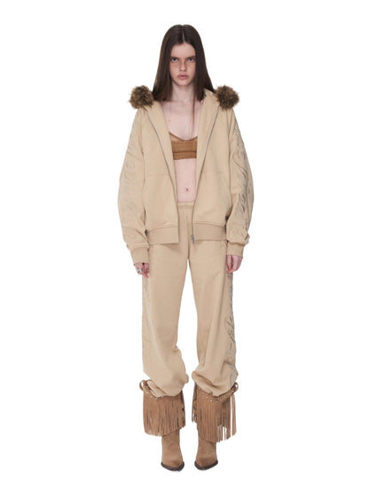 Faux-Fur Sweatshirt &amp; Jogger Set