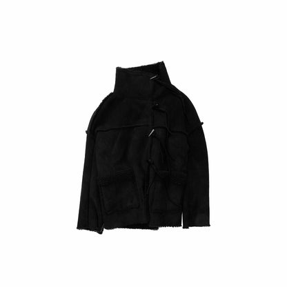 Toggle Collar Reversible Shearling Jacket