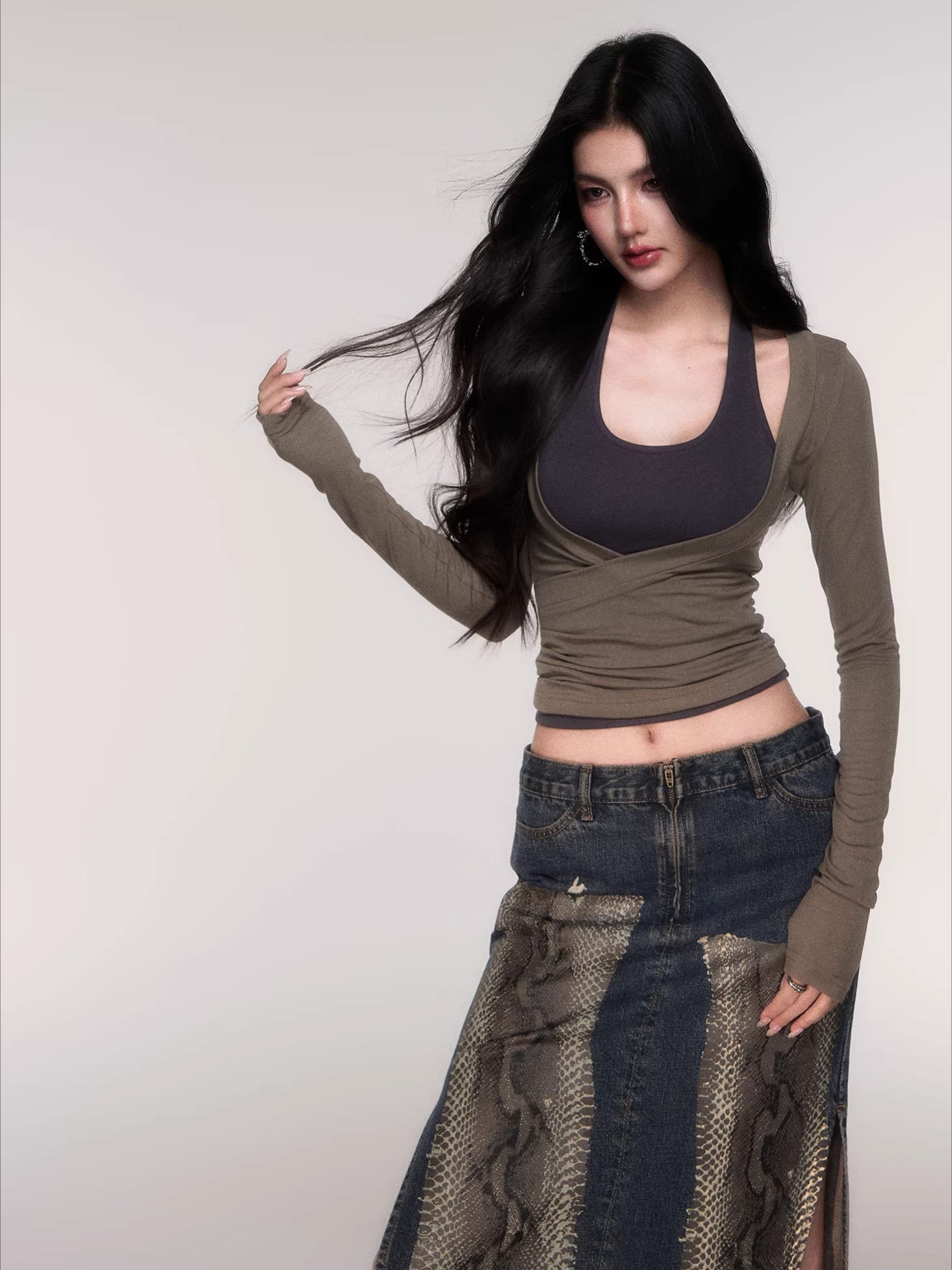 Layered Long-Sleeve Slim-Fit T-Shirt Set