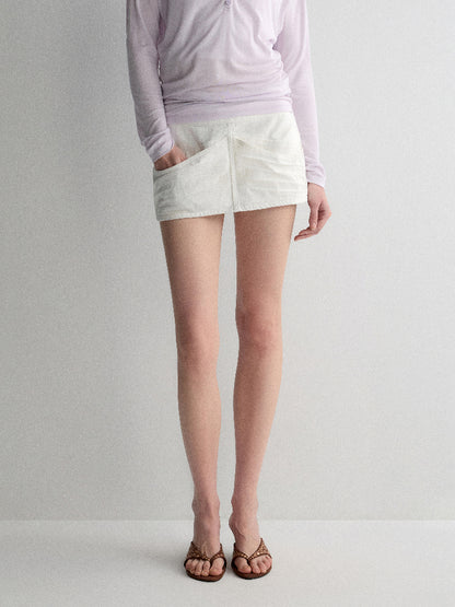 White Denim Straight Skirt