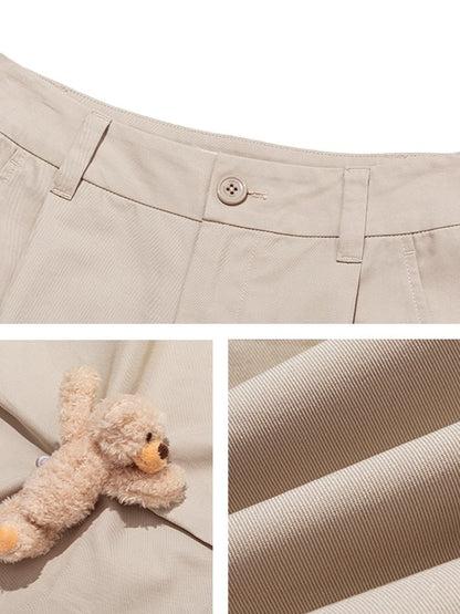 Multi-Doll Pleated Unisex Straight-Leg Pants