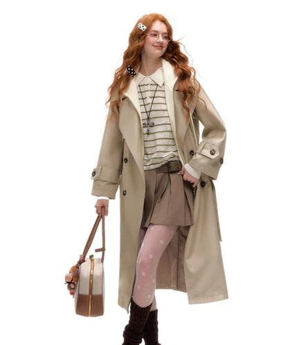Layered Hooded Trench Coat