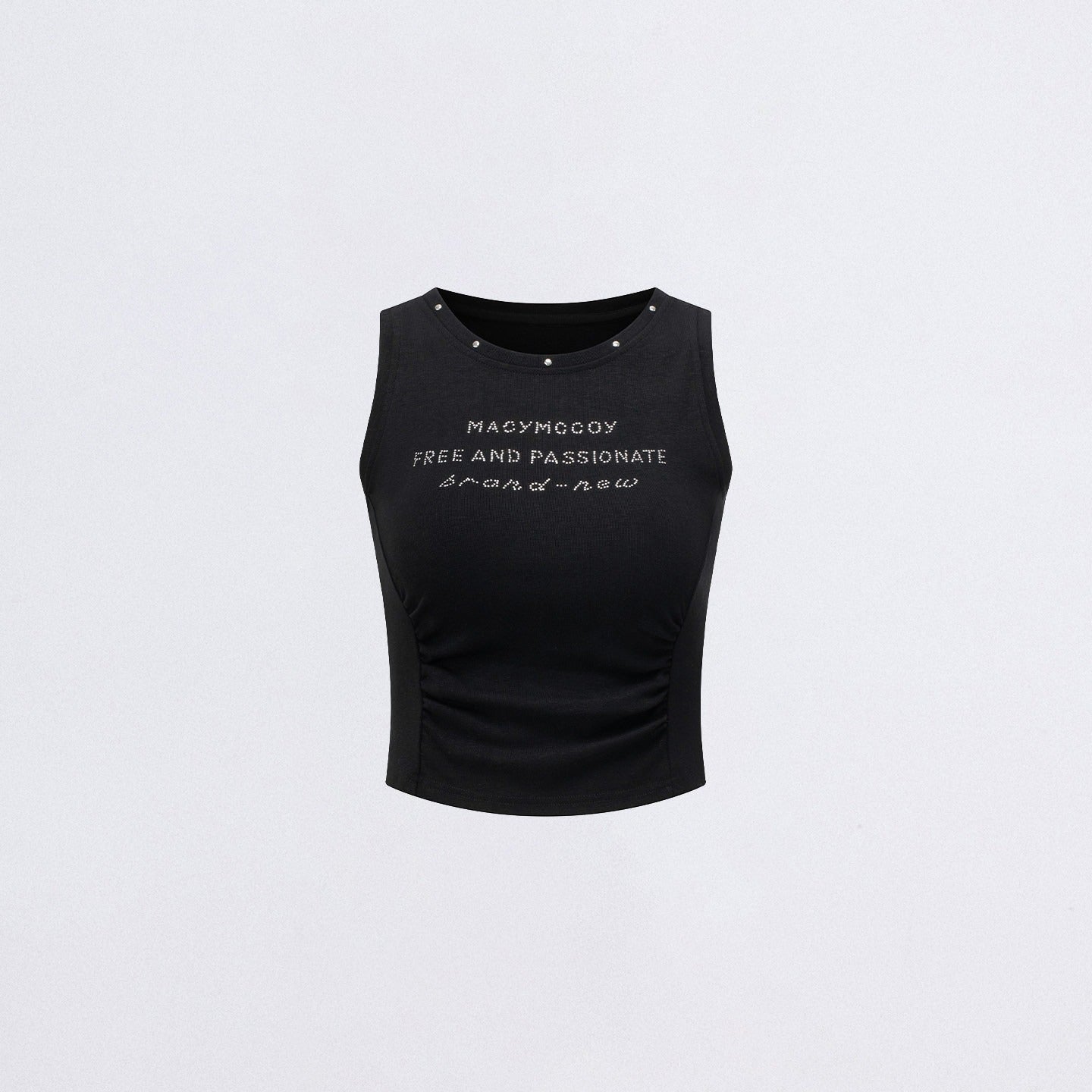 Logo Cinched Waist Sleeveless Tank Top