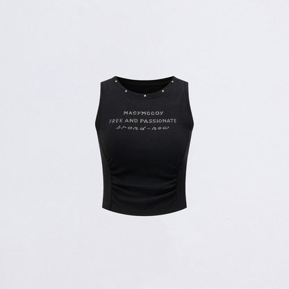 Logo Cinched Waist Sleeveless Tank Top