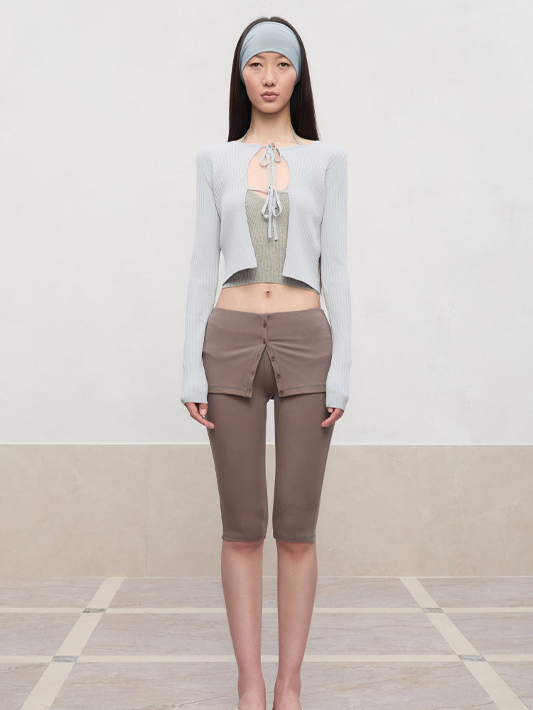 Spun Long-Sleeve Knit Cardigan