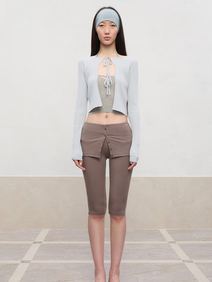 Spun Long-Sleeve Knit Cardigan