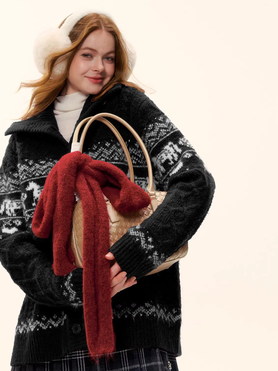 Red Loose Knit Sweater Cardigan