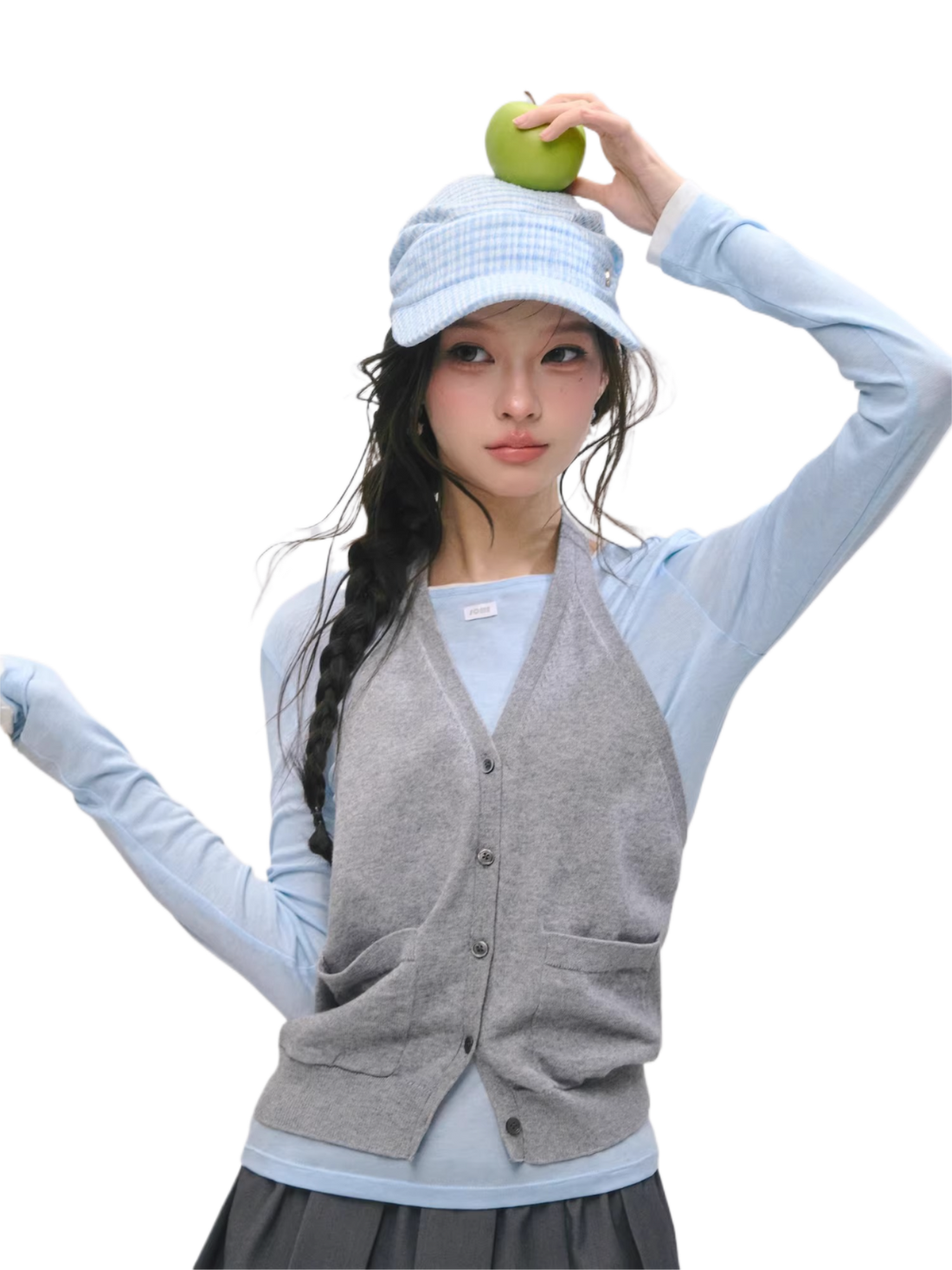 Layered Halter Tank &amp; Long Sleeve Knit Top Set