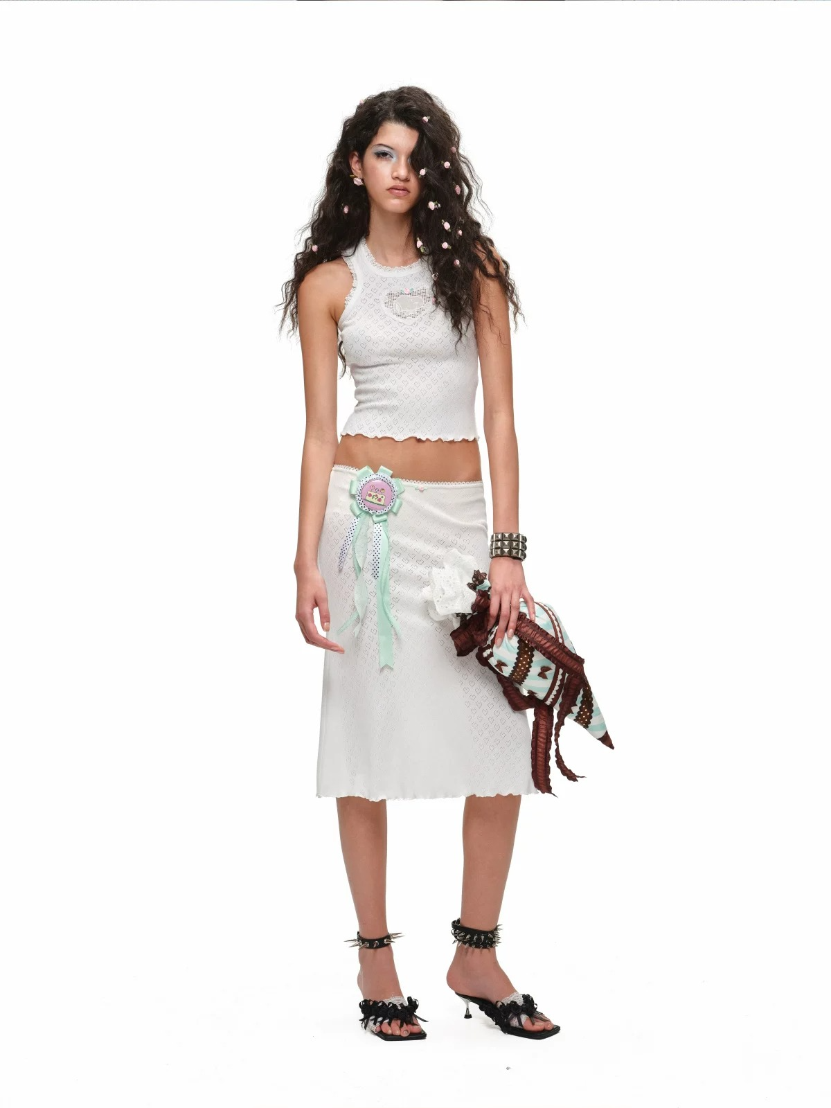 Snoopy Jacquard Knit Tank &amp; Midi Skirt Set 1Jinn Studio