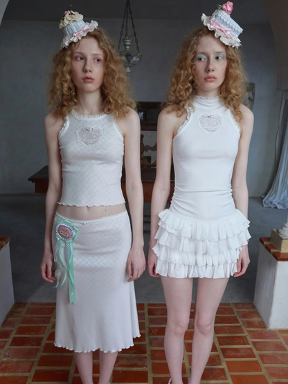 Snoopy Lace Patch Tiered Tank Dress 1Jinn Studio