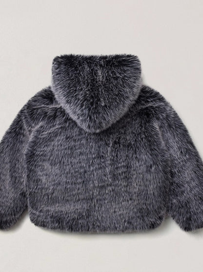 Cross Relic Oversized Faux Fur Hoodie