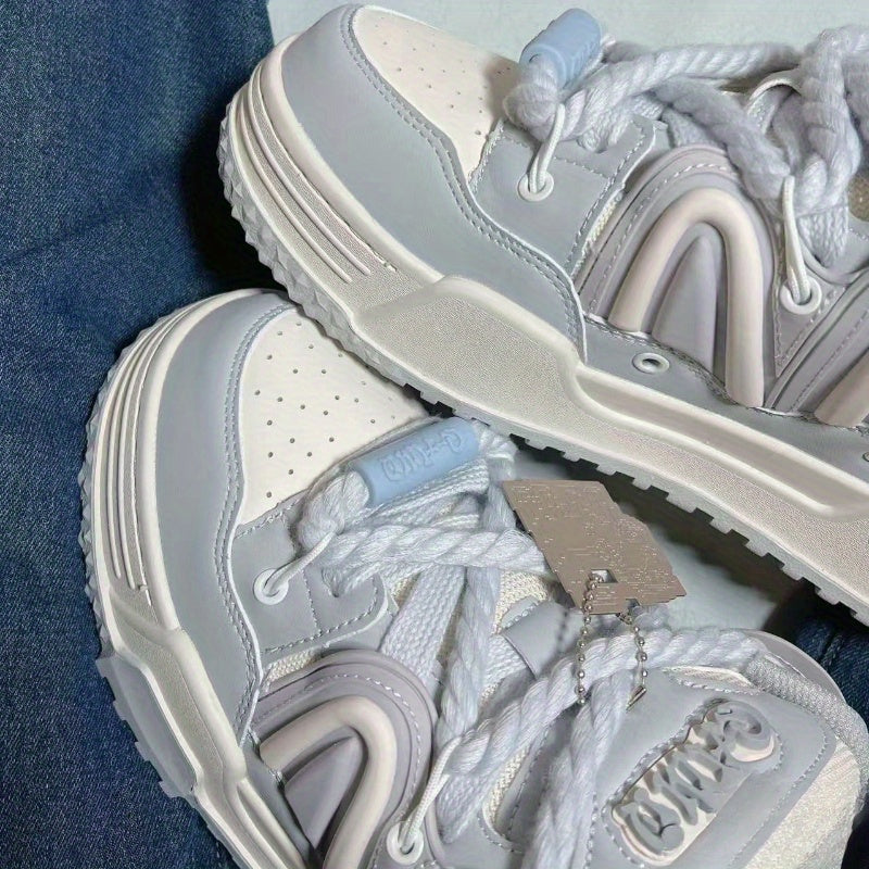 Sky Grey Chunky Casual Sneakers