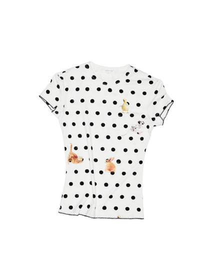 Cats &amp; Dogs Love Polka Dot Print T-Shirt - CHINASQUAD