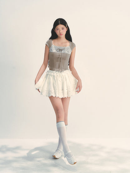 Lace Trim Short Sleeve T-shirt - CHINASQUAD