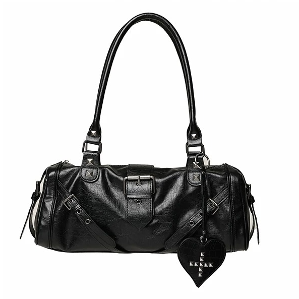 Vintage Rivet-Detail Large Capacity Shoulder Bag