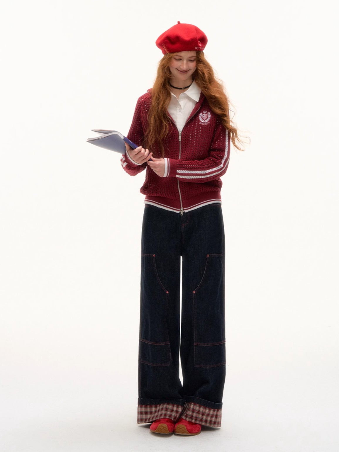 Varsity Embroidered Knit Hoodie
