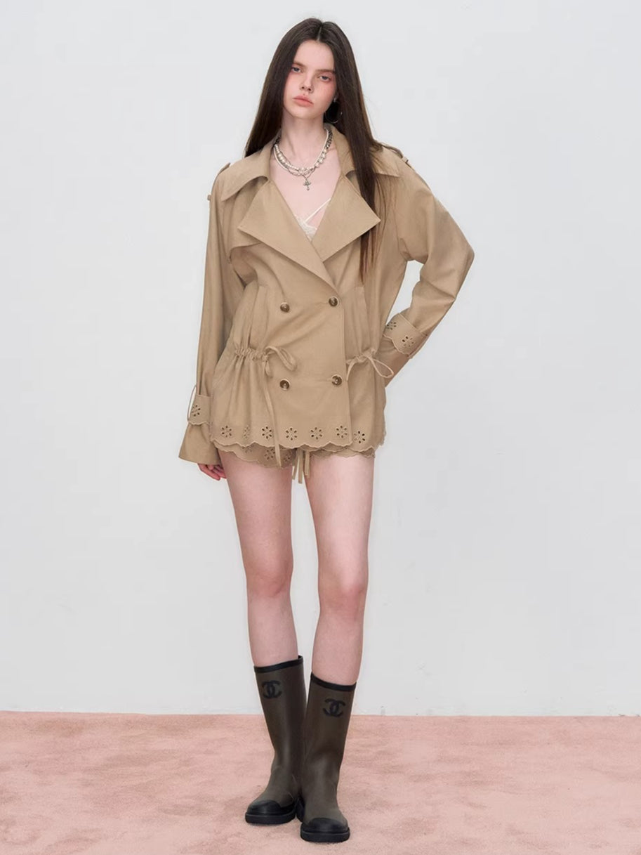 Embroidered Drawstring Jacket