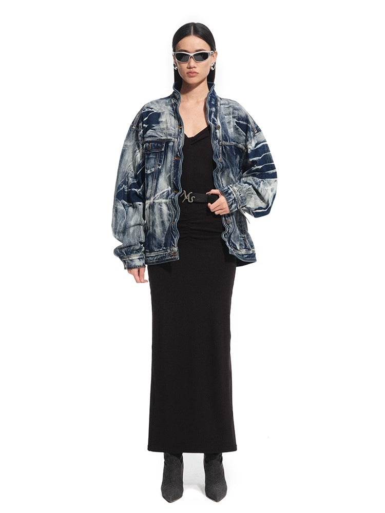 Halter V-Waist Pleated U-Neck Dress