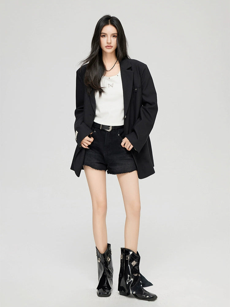 Black Relaxed Fit Blazer