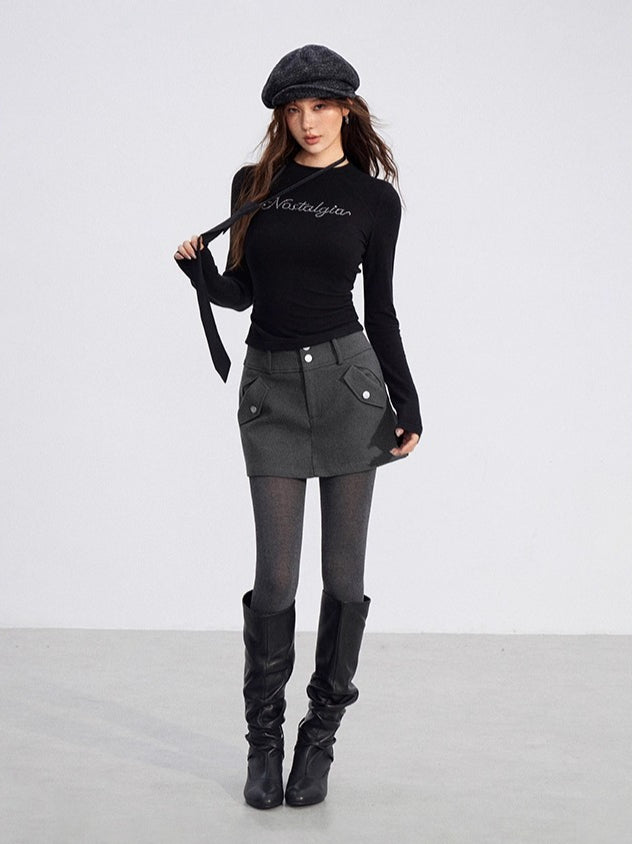 Embellished Fleece-Lined Knit Turtleneck