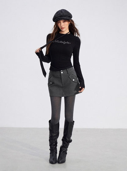 Embellished Fleece-Lined Knit Turtleneck